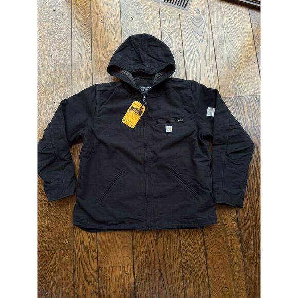 Carhartt Jackets & Blazers - Carhartt Washed Duck Sherpa Lined Jacket Large Womens Black Loose Fit NWT